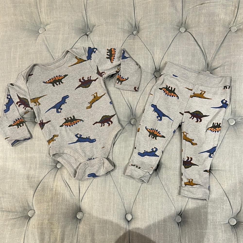 Old Navy Gray Dinosaur Baby Set